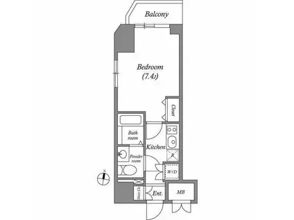 ヒューマンハイム亀戸II(1K/10階)の間取り写真