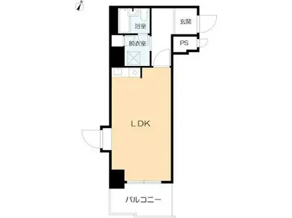 カサベラ岡本(1LDK/2階)の間取り写真