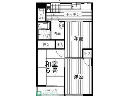 コーポヤマザワB(3K/2階)の間取り写真