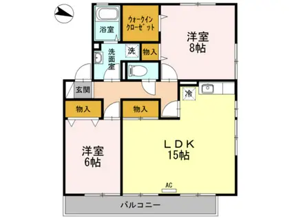 グレースコート(2LDK/2階)の間取り写真