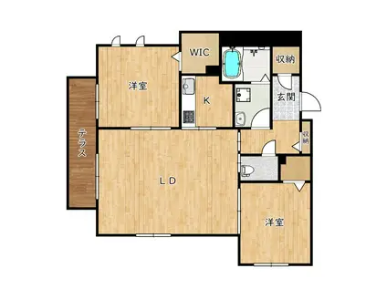 シャーメゾン サンシャポー(2LDK/1階)の間取り写真