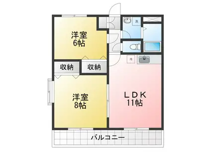 K・グランドソレーユ(2LDK/1階)の間取り写真