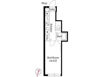 グランパセオ大岡山(1K/1階)の間取り写真