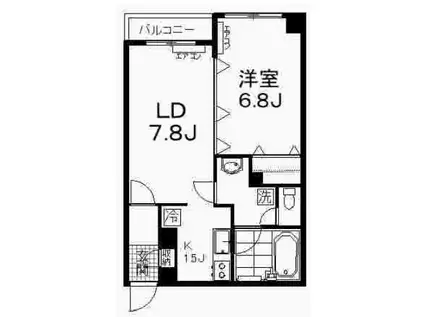 アトランテ東麻布(1LDK/3階)の間取り写真