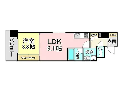 GRACECOAST(1LDK/6階)の間取り写真