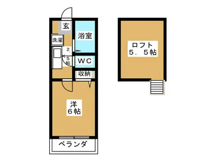 SPRING HOUSE(1K/2階)の間取り写真