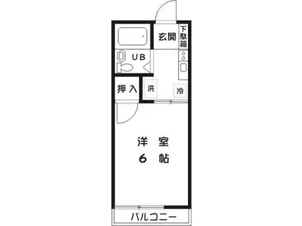 アリスコーポ町田A(1K/2階)の間取り写真