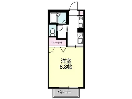 グレイス(1K/1階)の間取り写真
