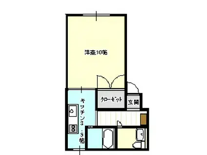 フォース正洋(1K/2階)の間取り写真