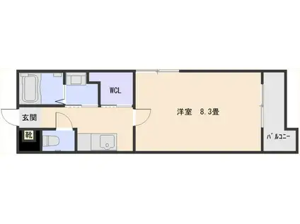 MERCI USUKI(1K/2階)の間取り写真