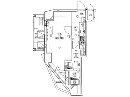 ガリシア王子神谷(1K/8階)の間取り写真