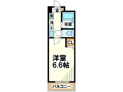 大竹ハイツ2(1K/3階)の間取り写真