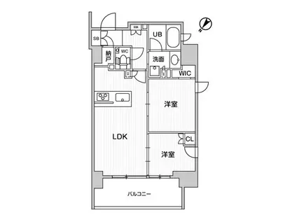 ディームス大井町(2LDK/6階)の間取り写真