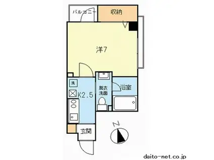 ロータスサカエ(1K/4階)の間取り写真
