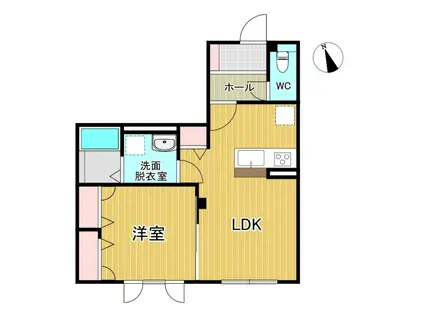 プレールC(1LDK/2階)の間取り写真
