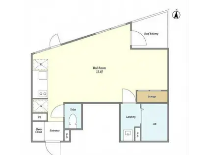 N ヴィラ・ハーモニー不動前(ワンルーム/2階)の間取り写真