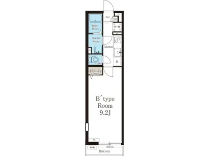 リブリ・暁(1K/1階)の間取り写真