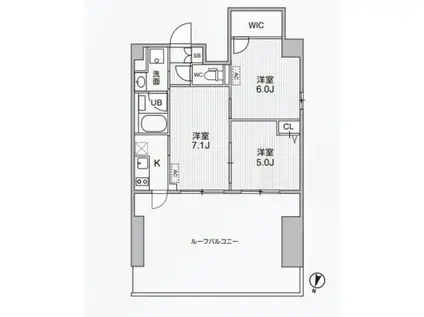 アリビス東十条(3K/9階)の間取り写真