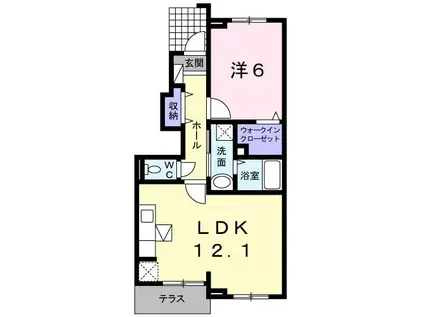サニーメゾン笹山(1LDK/1階)の間取り写真