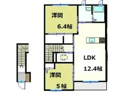 シャーメゾンクレシア(2LDK/2階)の間取り写真