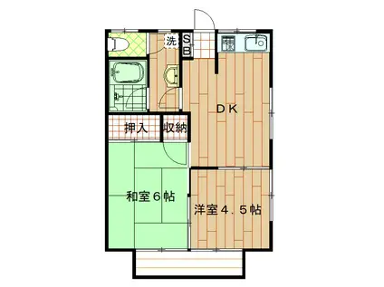 第二グリーンヒル(2DK/2階)の間取り写真