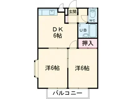 エクセレンスZEN(2DK/2階)の間取り写真