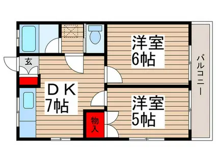 サンライズマンション(2DK/3階)の間取り写真