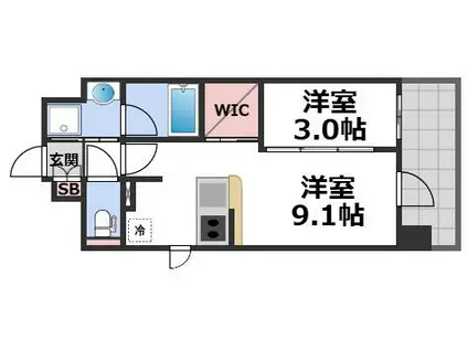 レオンヴァリエ長堀通(1LDK/6階)の間取り写真