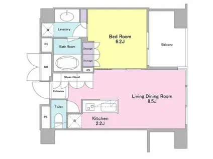 ランテンヌ四谷(1LDK/3階)の間取り写真