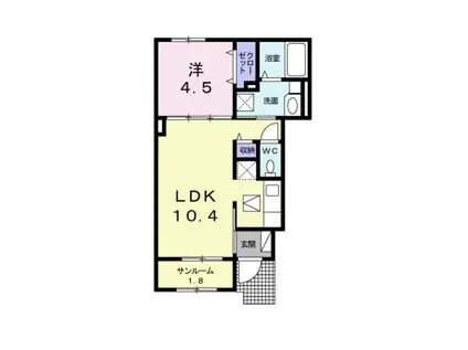 プレフェリート・I(1LDK/1階)の間取り写真