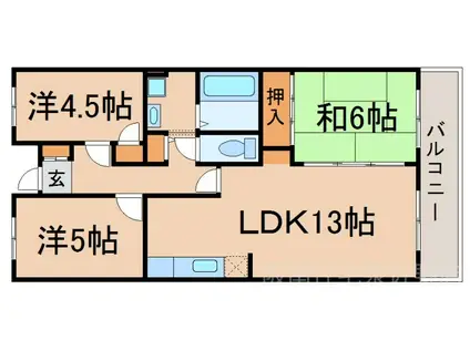 RAFINE末広(3LDK/3階)の間取り写真