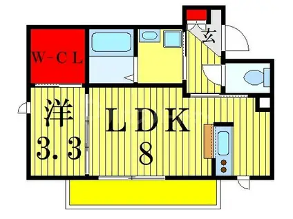 カーサグランデ本八幡(1LDK/2階)の間取り写真
