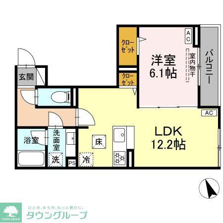 MAISON DE MON REVE 高円寺(1LDK/1階)の間取り写真