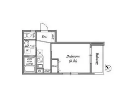 MELDIA湊(1K/3階)の間取り写真