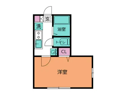 ベルエール港南(1K/3階)の間取り写真