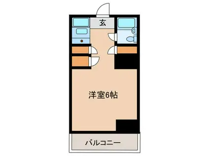 シャトー朝霧(ワンルーム/2階)の間取り写真