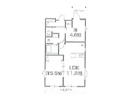 MELDIA東武練馬II(2LDK/3階)の間取り写真