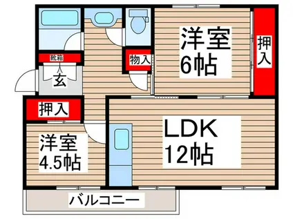さつきが丘西15号棟(2LDK/2階)の間取り写真