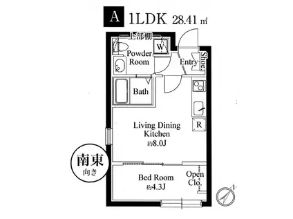 カーサピアッツァ東池袋(1LDK/1階)の間取り写真