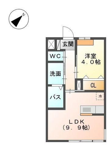 グレーシア(1LDK/1階)の間取り写真