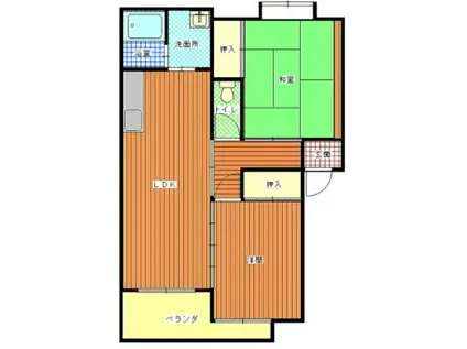 メゾンプレーリーC(2LDK/1階)の間取り写真