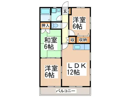 メゾン・ド・桜木(3LDK/2階)の間取り写真