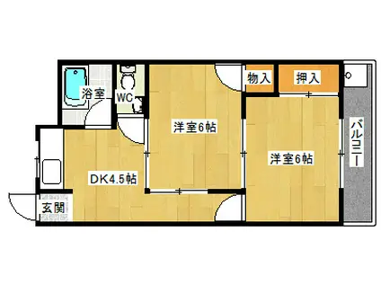 LALUCE光南I(2DK/3階)の間取り写真