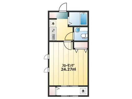 オータムビーチ(1K/2階)の間取り写真