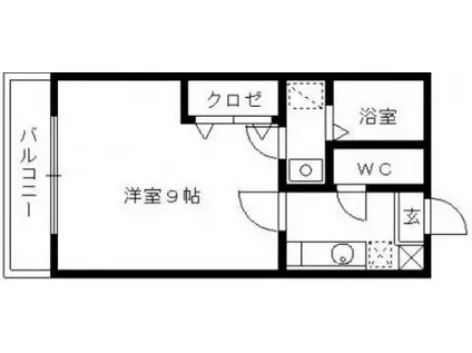 リブレア久留米駅前(1K/1階)の間取り写真
