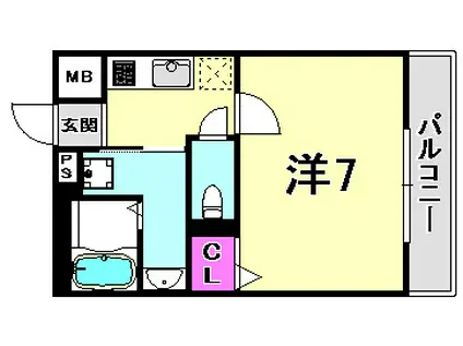 シュマンセプト 神戸(1K/3階)の間取り写真