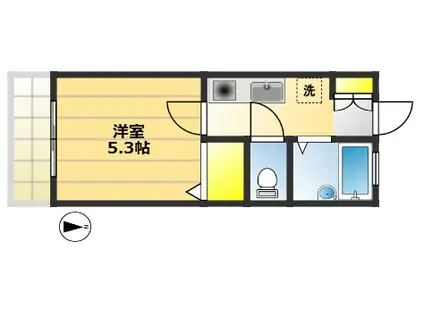 グランガーラ国立(1K/1階)の間取り写真