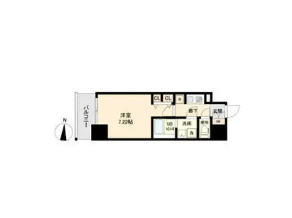 エス・キュート 丸の内(1K/7階)の間取り写真