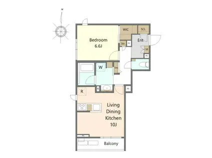 セントリビエ(1LDK/2階)の間取り写真