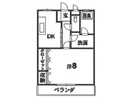パークハイツ(1K/2階)の間取り写真